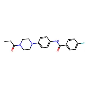 4-fluoro-N-[4-(4-propanoylpiperazin-1-yl)phenyl]benzamide structure