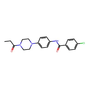 4-chloro-N-[4-(4-propanoylpiperazin-1-yl)phenyl]benzamide structure
