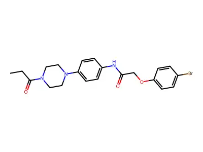 2-(4-bromophenoxy)-N-[4-(4-propanoylpiperazin-1-yl)phenyl]acetamide structure