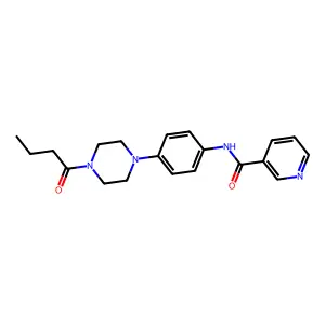 N-[4-(4-butanoylpiperazin-1-yl)phenyl]pyridine-3-carboxamide structure