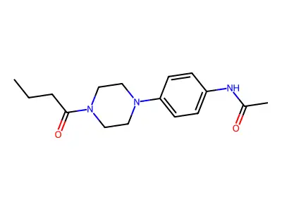 N-[4-(4-butanoylpiperazin-1-yl)phenyl]acetamide structure