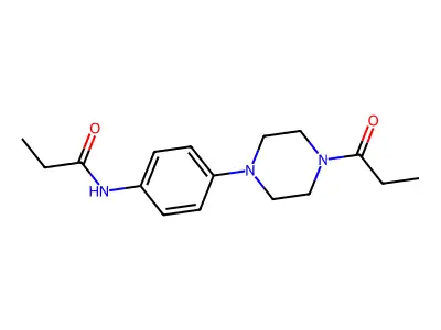 N-[4-(4-propanoylpiperazin-1-yl)phenyl]propanamide structure