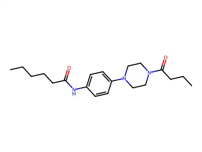 N-[4-(4-butanoylpiperazin-1-yl)phenyl]hexanamide structure