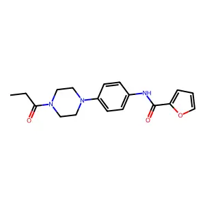 N-[4-(4-propanoylpiperazin-1-yl)phenyl]furan-2-carboxamide structure