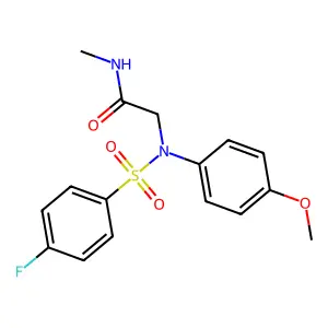 2-(N-(4-fluorophenyl)sulfonyl-4-methoxyanilino)-N-methylacetamide structure
