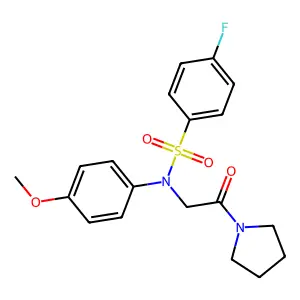 4-fluoro-N-(4-methoxyphenyl)-N-(2-oxo-2-pyrrolidin-1-ylethyl)benzenesulfonamide structure