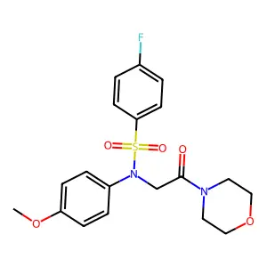 4-fluoro-N-(4-methoxyphenyl)-N-[2-(morpholin-4-yl)-2-oxoethyl]benzenesulfonamide structure