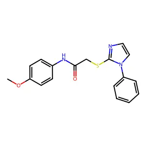 N-(4-methoxyphenyl)-2-((1-phenyl-1H-imidazol-2-yl)thio)acetamide structure