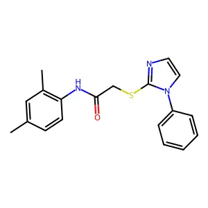 N-(2,4-dimethylphenyl)-2-(1-phenylimidazol-2-yl)sulfanylacetamide structure