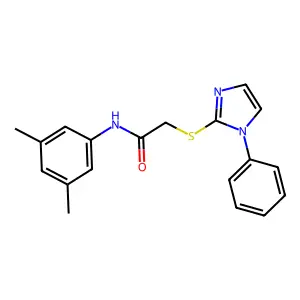 N-(3,5-dimethylphenyl)-2-((1-phenyl-1H-imidazol-2-yl)thio)acetamide structure