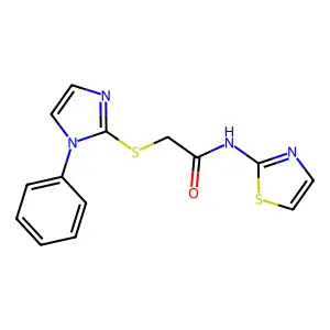 2-((1-phenyl-1H-imidazol-2-yl)thio)-N-(thiazol-2-yl)acetamide structure