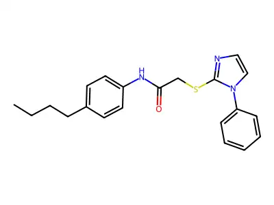 N-(4-butylphenyl)-2-((1-phenyl-1H-imidazol-2-yl)thio)acetamide structure