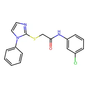 N-(3-chlorophenyl)-2-((1-phenyl-1H-imidazol-2-yl)thio)acetamide structure