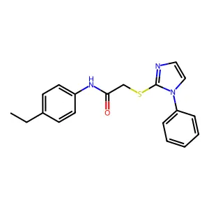 N-(4-ethylphenyl)-2-(1-phenylimidazol-2-yl)sulfanylacetamide structure