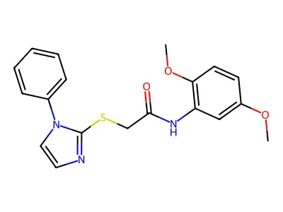 N-(2,5-dimethoxyphenyl)-2-((1-phenyl-1H-imidazol-2-yl)thio)acetamide structure