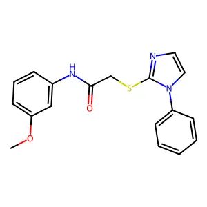 N-(3-methoxyphenyl)-2-((1-phenyl-1H-imidazol-2-yl)thio)acetamide structure