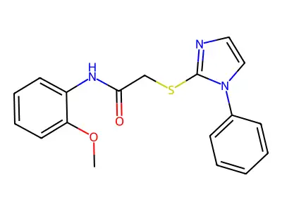 N-(2-Methoxyphenyl)-2-((1-phenyl-1H-imidazol-2-yl)thio)acetamide structure