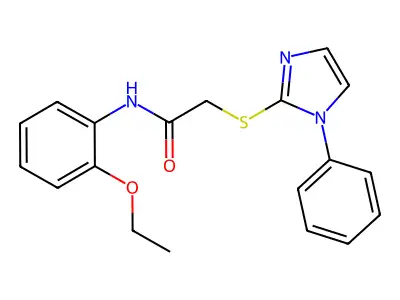 N-(2-ethoxyphenyl)-2-(1-phenylimidazol-2-yl)sulfanylacetamide structure