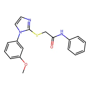 2-((1-(3-methoxyphenyl)-1H-imidazol-2-yl)thio)-N-phenylacetamide structure