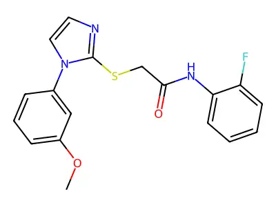 N-(2-fluorophenyl)-2-[1-(3-methoxyphenyl)imidazol-2-yl]sulfanylacetamide structure
