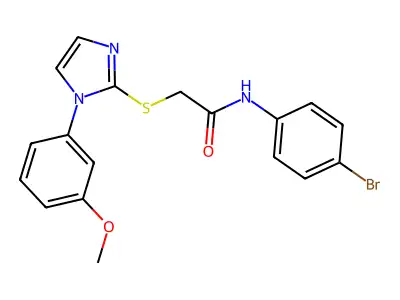 N-(4-bromophenyl)-2-((1-(3-methoxyphenyl)-1H-imidazol-2-yl)thio)acetamide structure