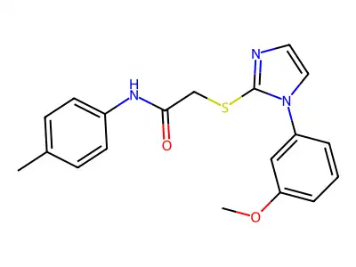 2-[1-(3-methoxyphenyl)imidazol-2-yl]sulfanyl-N-(4-methylphenyl)acetamide structure