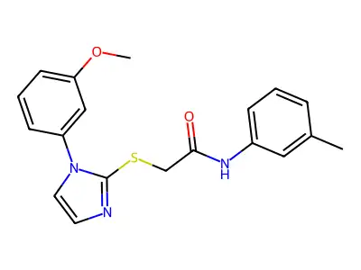2-[1-(3-methoxyphenyl)imidazol-2-yl]sulfanyl-N-(3-methylphenyl)acetamide structure