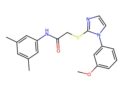 N-(3,5-dimethylphenyl)-2-[1-(3-methoxyphenyl)imidazol-2-yl]sulfanylacetamide structure