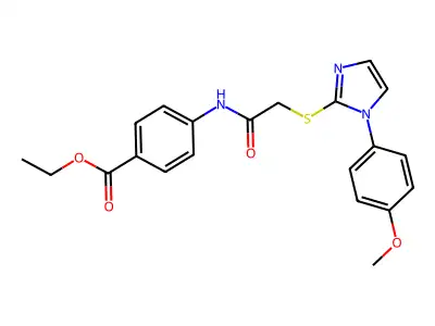 ethyl 4-(2-((1-(4-methoxyphenyl)-1H-imidazol-2-yl)thio)acetamido)benzoate structure