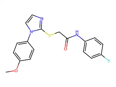 N-(4-fluorophenyl)-2-((1-(4-methoxyphenyl)-1H-imidazol-2-yl)thio)acetamide structure