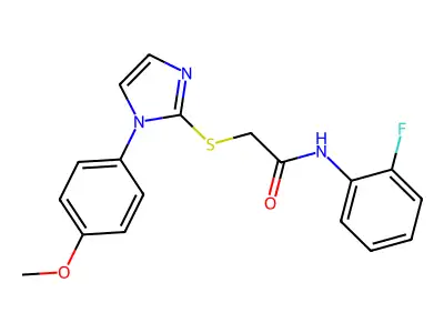 N-(2-fluorophenyl)-2-[1-(4-methoxyphenyl)imidazol-2-yl]sulfanyl-acetamide structure