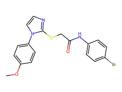 N-(4-bromophenyl)-2-[1-(4-methoxyphenyl)imidazol-2-yl]sulfanylacetamide structure