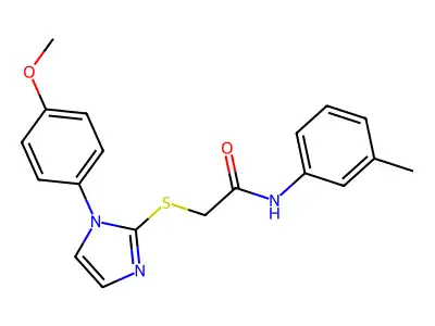 2-[1-(4-methoxyphenyl)imidazol-2-yl]sulfanyl-N-(3-methylphenyl)acetamide structure