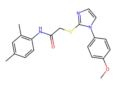 N-(2,4-dimethylphenyl)-2-[1-(4-methoxyphenyl)imidazol-2-yl]sulfanylacetamide structure