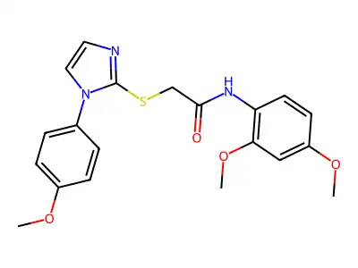 N-(2,4-dimethoxyphenyl)-2-[1-(4-methoxyphenyl)imidazol-2-yl]sulfanylacetamide structure