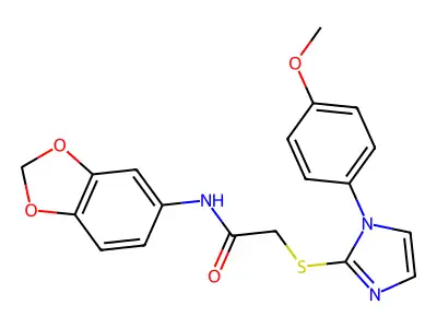 N-(2H-1,3-benzodioxol-5-yl)-2-{[1-(4-methoxyphenyl)-1H-imidazol-2-yl]sulfanyl}acetamide structure