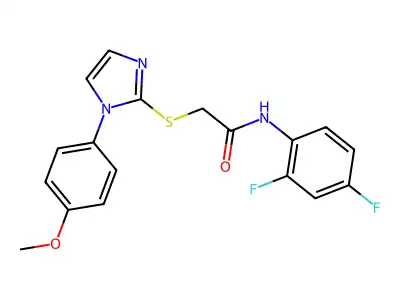 N-(2,4-difluorophenyl)-2-((1-(4-methoxyphenyl)-1H-imidazol-2-yl)thio)acetamide structure