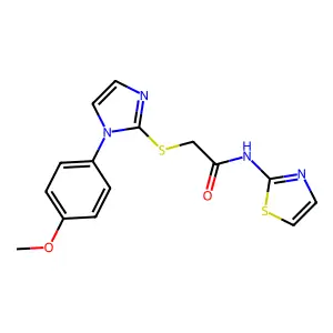 2-((1-(4-methoxyphenyl)-1H-imidazol-2-yl)thio)-N-(thiazol-2-yl)acetamide structure