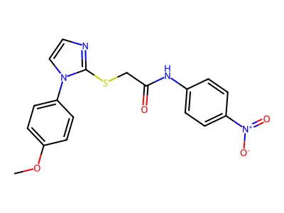 2-((1-(4-methoxyphenyl)-1H-imidazol-2-yl)thio)-N-(4-nitrophenyl)acetamide structure