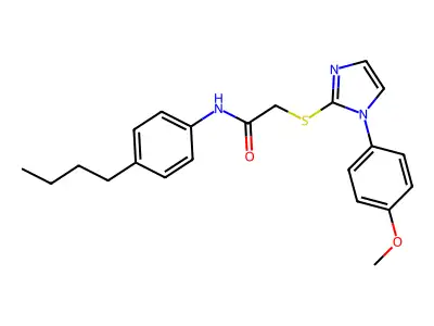 N-(4-butylphenyl)-2-((1-(4-methoxyphenyl)-1H-imidazol-2-yl)thio)acetamide structure
