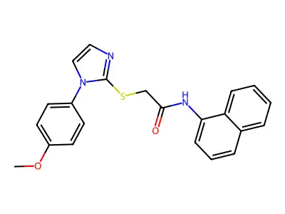 2-((1-(4-methoxyphenyl)-1H-imidazol-2-yl)thio)-N-(naphthalen-1-yl)acetamide structure