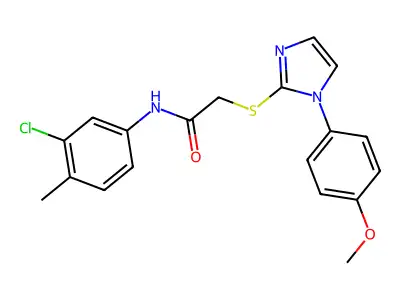N-(3-chloro-4-methylphenyl)-2-{[1-(4-methoxyphenyl)-1H-imidazol-2-yl]sulfanyl}acetamide structure