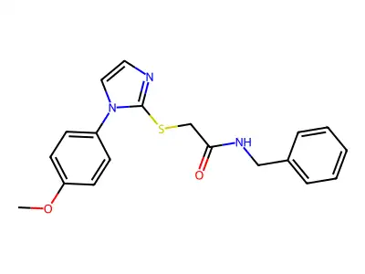 N-benzyl-2-((1-(4-methoxyphenyl)-1H-imidazol-2-yl)thio)acetamide structure