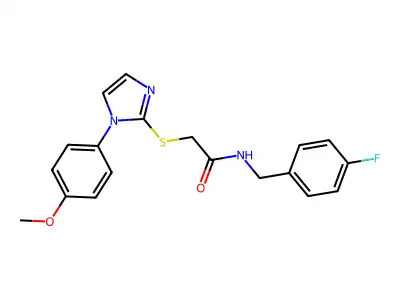 N-(4-fluorobenzyl)-2-((1-(4-methoxyphenyl)-1H-imidazol-2-yl)thio)acetamide structure