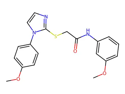 N-(3-methoxyphenyl)-2-[1-(4-methoxyphenyl)imidazol-2-yl]sulfanylacetamide structure