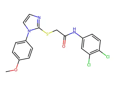 N-(3,4-dichlorophenyl)-2-[1-(4-methoxyphenyl)imidazol-2-yl]sulfanylacetamide structure