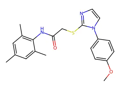 N-mesityl-2-((1-(4-methoxyphenyl)-1H-imidazol-2-yl)thio)acetamide structure