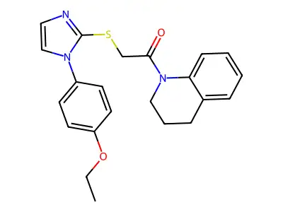 1-(3,4-dihydro-2H-quinolin-1-yl)-2-[[1-(4-ethoxyphenyl)-2-imidazolyl]thio]ethanone structure