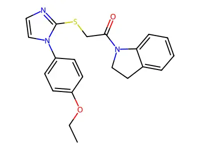 2-((1-(4-ethoxyphenyl)-1H-imidazol-2-yl)thio)-1-(indolin-1-yl)ethanone structure