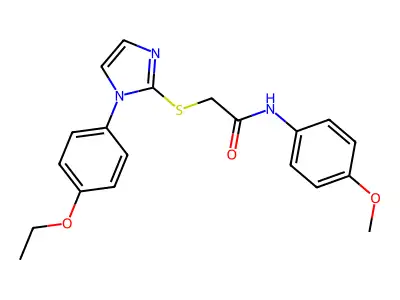 2-((1-(4-ethoxyphenyl)-1H-imidazol-2-yl)thio)-N-(4-methoxyphenyl)acetamide structure